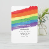Liefde Wint Regenboog Uitnodiging (Staand voorkant)