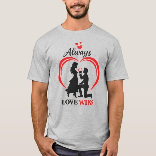 Liefde Wint Romantisch Koppel T-Shirt Soulmate Cad (Voorkant)