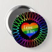 Liefde Wint Ronde Button 4,0 Cm (Voorkant /achterkant)
