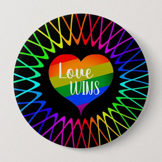 Liefde Wint Ronde Button 4,0 Cm (Voorkant)