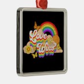 Liefde wint tekstontwerp metalen ornament (Rechts)