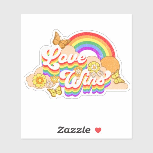 Liefde wint tekstontwerp sticker (Vel)