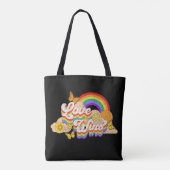 Liefde wint tekstontwerp tote bag (Achterkant)
