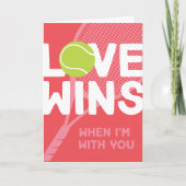 Liefde wint Tennis Match Valentijnsdag Kaart (Voorkant)
