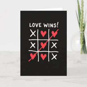 Liefde Wint Tic Tac Toe Kaart