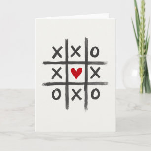 Liefde Wint Tic Tac Toe Kunstkaart Kaart