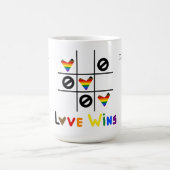 Liefde Wint Tic Tac Toe LGBT Aangepaste Datum & Na Koffiemok (Center)