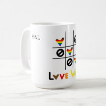 Liefde Wint Tic Tac Toe LGBT Aangepaste Datum & Na