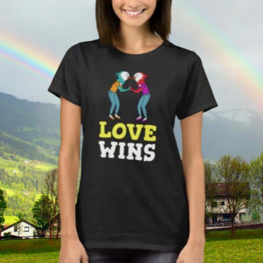 Liefde wint vogels t-shirt