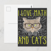 Liefde Wiskunde en Katten wiskundige Nerd Briefkaart (Voorkant / Achterkant)