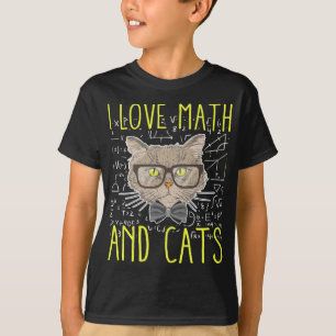 Liefde Wiskunde en Katten wiskundige Nerd T-shirt