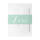 liefde wit en mint groen bruiloft - uitnodigingen wikkel (Voorkant Voorbeeld)