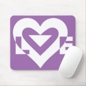 Liefde Wit op Paars Muismat (Met muis)