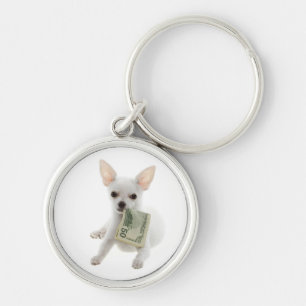 Liefde Witte Chihuahua Puppie Hond Sleutelhanger