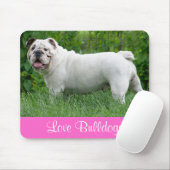 Liefde Witte Engelse Bulldog Puppy Hond Muismat (Met muis)