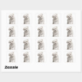 Liefde witte Maltese puppy hond canine Vierkante Sticker (Vel)