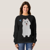 Liefde Witte Pomski Pommerse Husky Trui (Voorkant volledig)