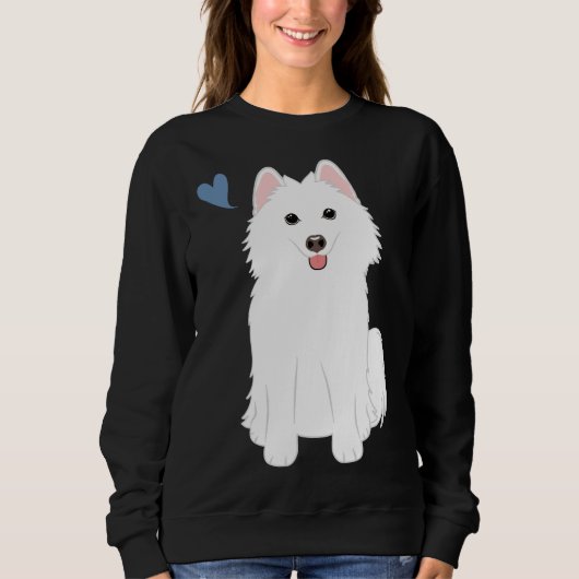 Liefde Witte Pomski Pommerse Husky Trui (Voorkant)
