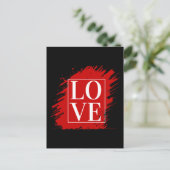 LIEFDE WITTE TYPOGRAFIE RODE KUNST BRIEFKAART (Staand voorkant)