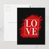 LIEFDE WITTE TYPOGRAFIE RODE KUNST BRIEFKAART (Voorkant / Achterkant)