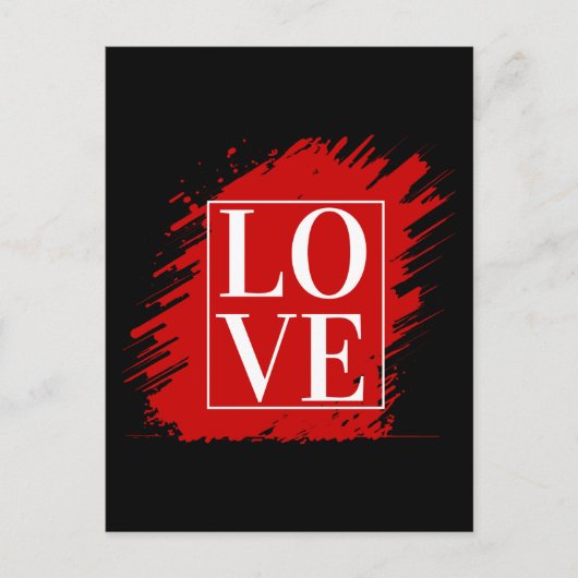 LIEFDE WITTE TYPOGRAFIE RODE KUNST BRIEFKAART (Voorkant)