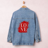 LIEFDE WITTE TYPOGRAFIE RODE KUNST DENIM JACKET (Hangar)