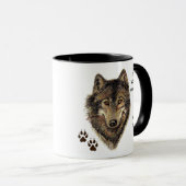 Liefde WOLVES zo veel als ik Mok voor citaat (Voorkant rechts)