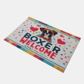 Liefde woont hier - Boxer Dog Welkom Deurmat (Schuin)