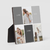 Liefde woont hier | Drie foto familiegeschenk Fotoplaat (Voorkant)
