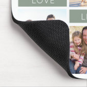 Liefde woont hier Sage Groene Fotocollage Muismat (Hoek)