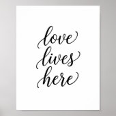 Liefde Woont Hier Script Muurkunst Poster (Voorkant)