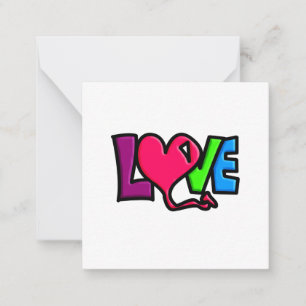 Liefde Woord Kunst Typografie Notitiekaartje