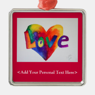Liefde woord ornament met optie voor aangepaste te