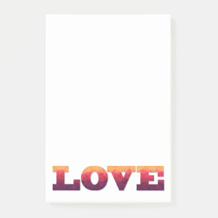 Liefde woord paars, roze post-it briefjes post-it® notes