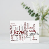 Liefde woorden briefkaart (Staand voorkant)