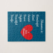 Liefde & Woorden - Deep Zee Blue met Groot Hart: Legpuzzel (Horizontaal)