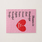 Liefde & Woorden - Roze met Groot Hart: Legpuzzel (Horizontaal)