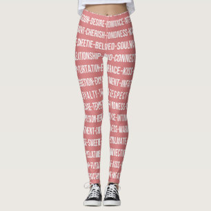 Liefde woordketting typografie ontwerp leggings