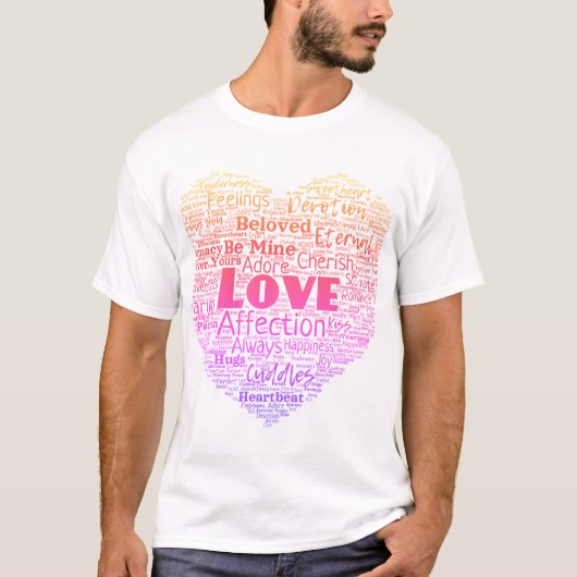 Liefde Woordwolk T-shirt (Voorkant)