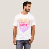 Liefde Woordwolk T-shirt (Voorkant volledig)