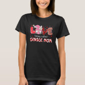 Liefde wordt genoemd Single Mom Gnome Leopard Moed T-shirt (Voorkant)