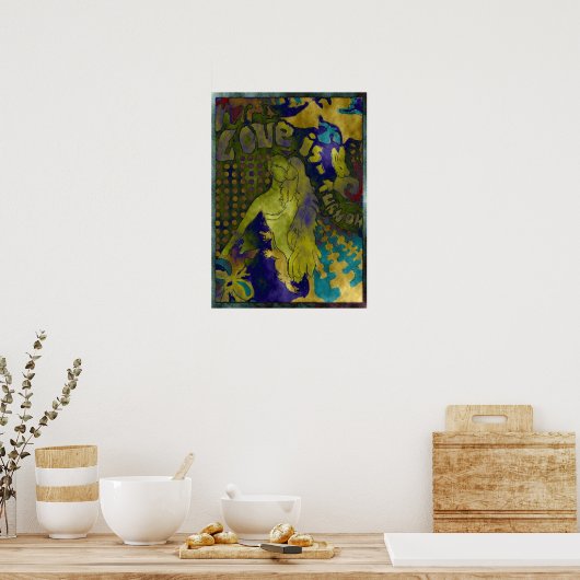 Liefde wordt ingeschakeld poster (Keuken)