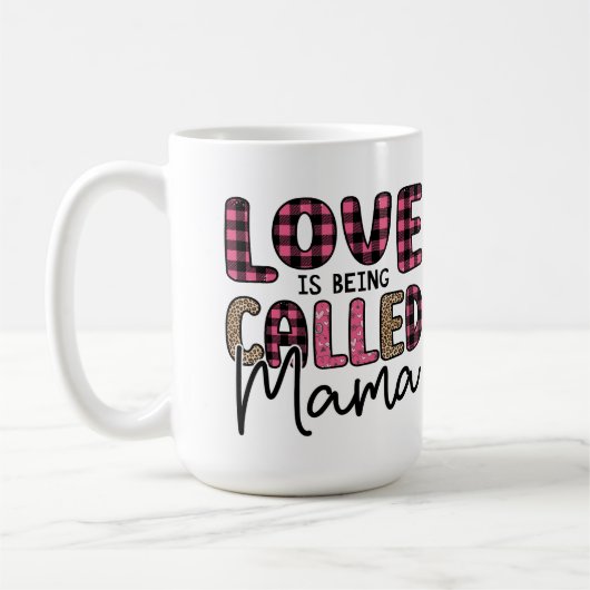Liefde wordt mama koffie Mok genoemd (Links)