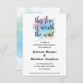 Liefde Worth the Wait | Weddenschap Uitgestelde Ka RSVP Kaartje (Voorkant / Achterkant)