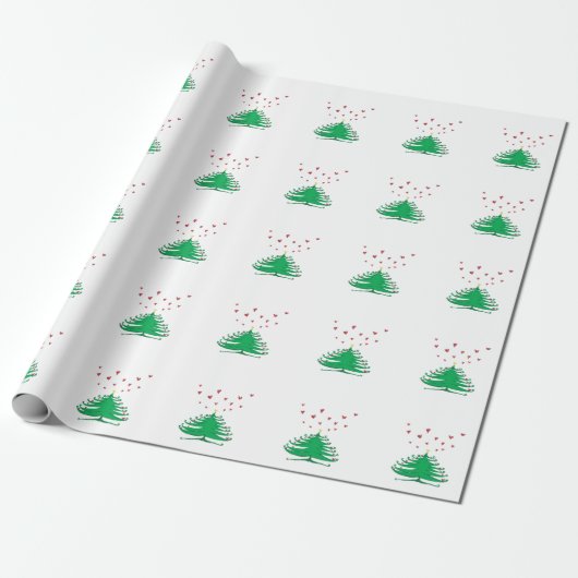 Liefde X-mas Boom Matte Wrapping Papier, 30 in x 6 Cadeaupapier (Uitgerold)