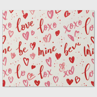 Liefde XOXO Hart Valentijns Clam Inpakpapier
