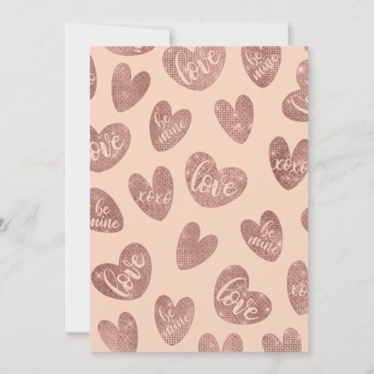 Liefde XOXO is mijn Roos Gold Pink Glitter Hecht Kaart (Achterkant)