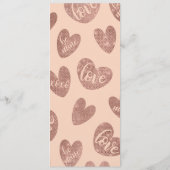 Liefde XOXO is mijn Roos Gold Pink Glitter Hecht Menu (Achterkant)