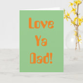 Liefde Ya Papa Sinaasappel Groene 70s Vaders Dag Kaart (Gele Bloem)