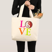 Liefde+Yin Yang Symbool Grote Tote Bag (Voorkant (product))